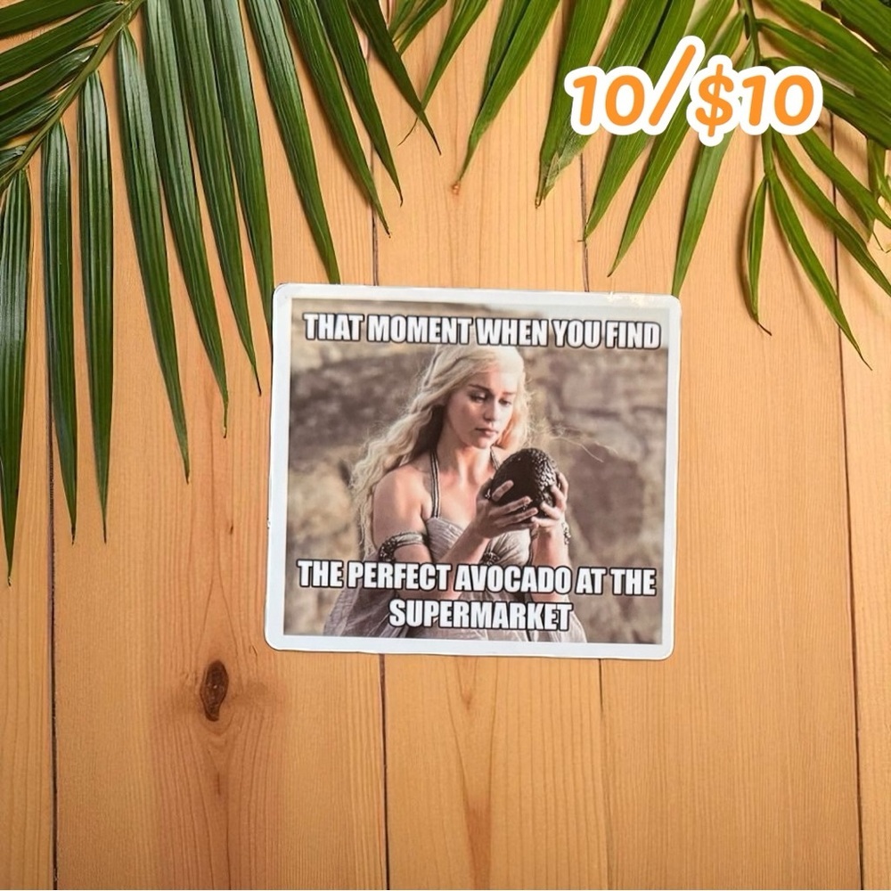 Avocado Supermarket Meme Sticker – 3” Glossy Finish